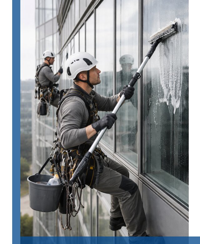 Высотная мойка сплошного остекления с выездом в Ставрополе