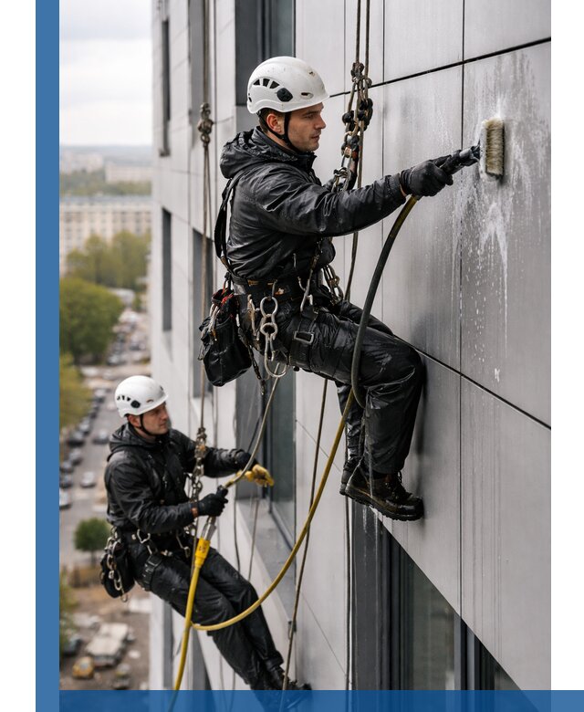 Профессиональная мойка фасада из композита в Ставрополе