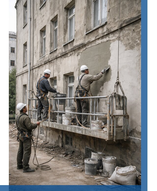 Капитальный ремонт фасада в Ставрополе от 4361 р. | ВЫСОТНИК-Ств