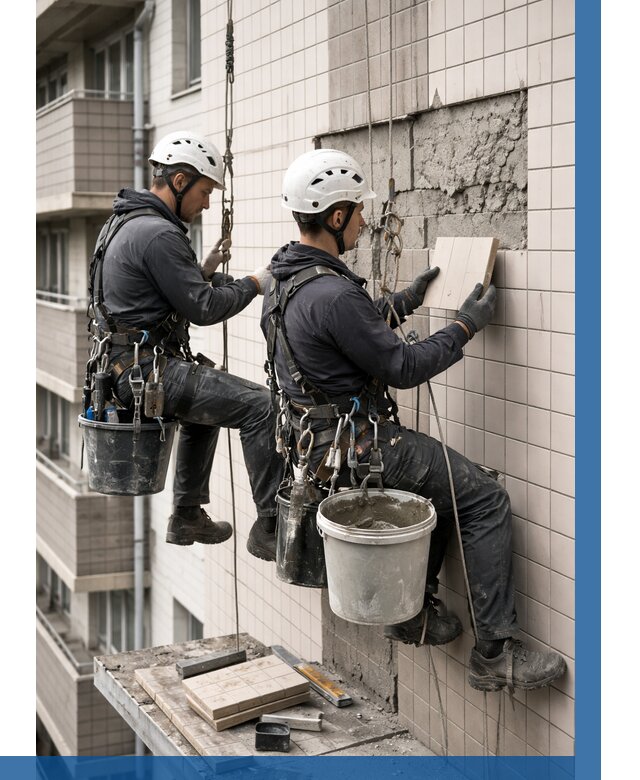 Ремонт облицовки фасада плиткой в Ставрополе от 1869 р. | ВЫСОТНИК-Ств