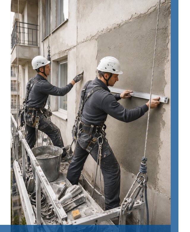 Штукатурка фасада на высоте в Ставрополе от 935 р. | ВЫСОТНИК-Ств