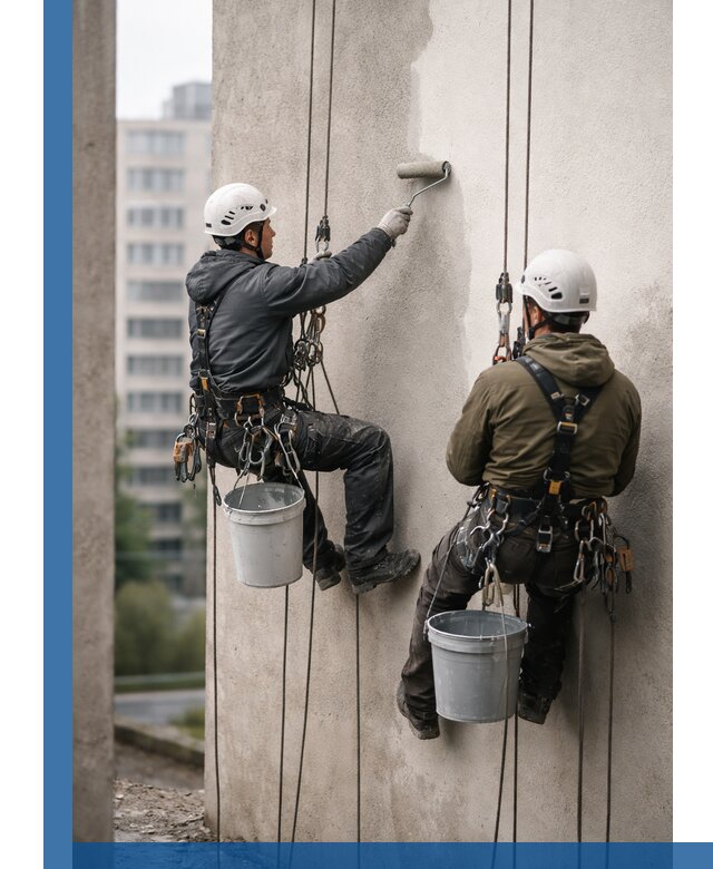 Покраска фасадов высотными альпинистами в Ставрополе с гарантией