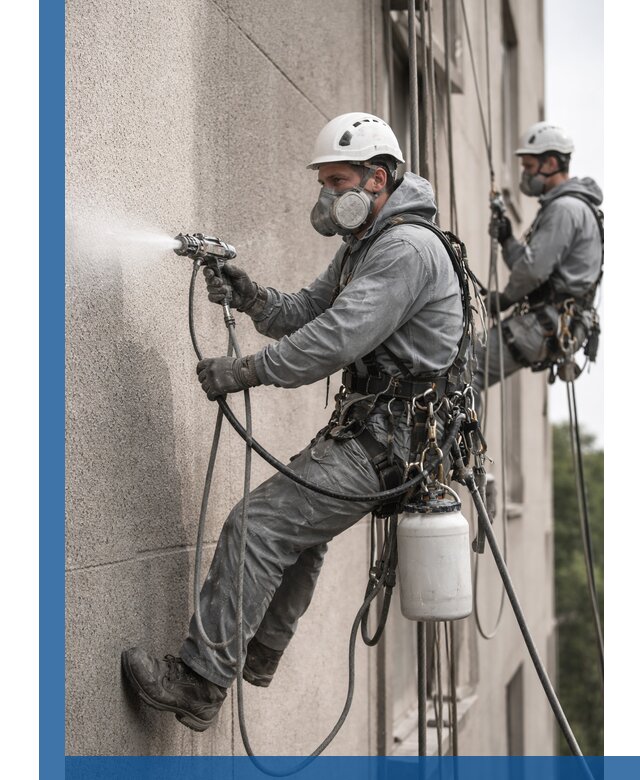 Безвоздушная покраска фасадов зданий в Ставрополе профессионально