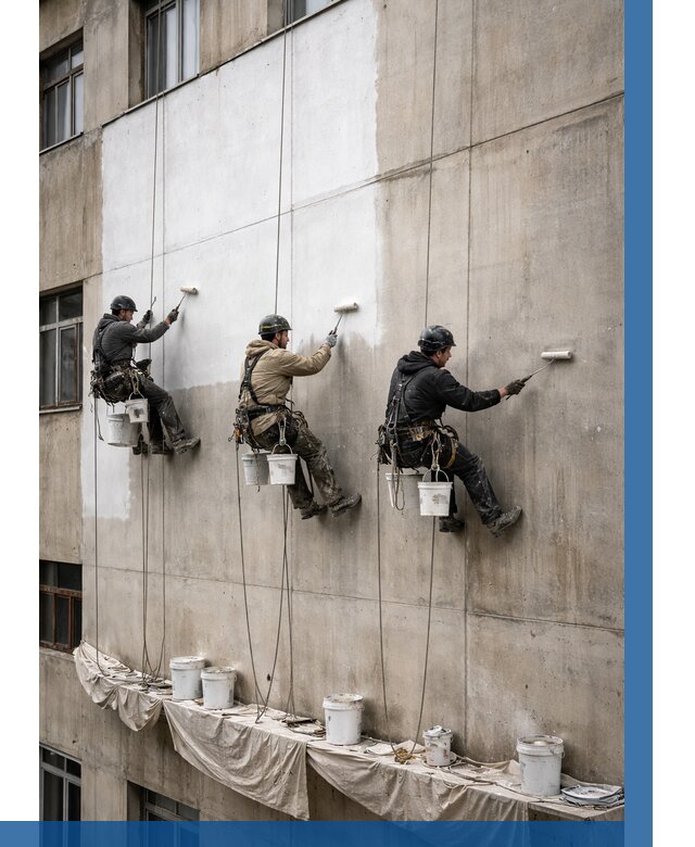 Покраска бетонного фасада в Ставрополе от 363 р за м2 | ВЫСОТНИК-Ств