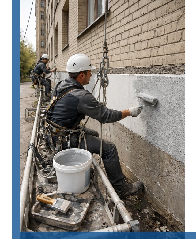 Окраска цоколя здания в Ставрополе профессионально и надежно
