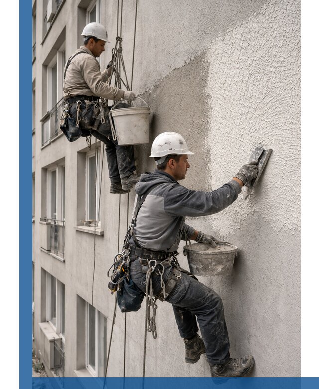 Нанесение декоративной штукатурки короед на фасад в Ставрополе