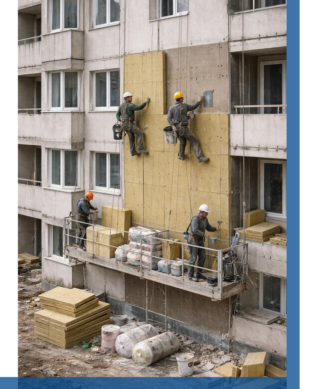 Утепление фасада минватой в Ставрополе от 1558 р. | ВЫСОТНИК-Ств