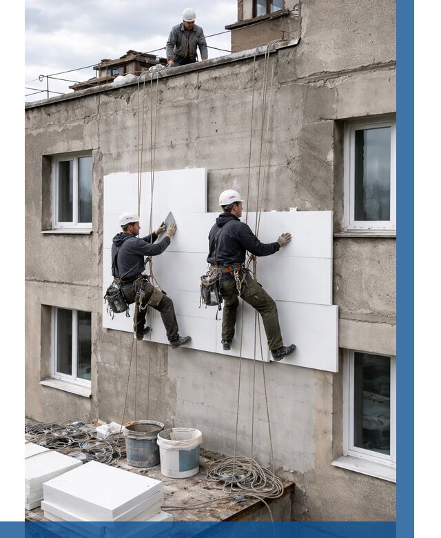 Утепление фасада пенополистиролом в Ставрополе от 1869 р. | ВЫСОТНИК-Ств