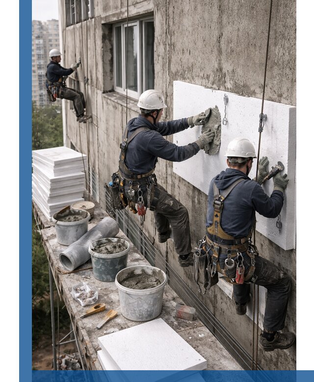 Утепление фасада пенополистиролом в Ставрополе под ключ