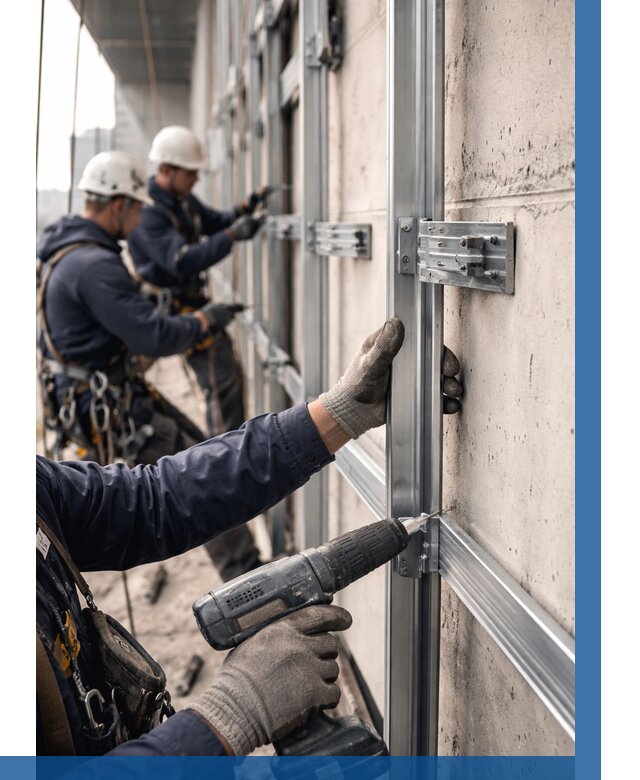 Монтаж подсистемы вентфасада в Ставрополе от 883 р. | ВЫСОТНИК-Ств