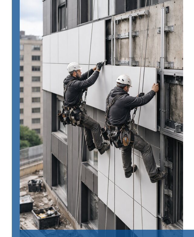 Монтаж композитных панелей фасада в Ставрополе под ключ