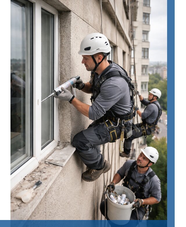 Герметизация оконных швов снаружи в Ставрополе от 1558 р. | ВЫСОТНИК-Ств