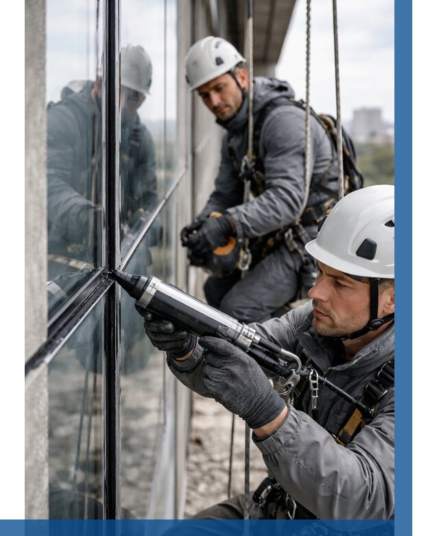 Герметизация витражных швов в Ставрополе от 675 р. | ВЫСОТНИК-Ств