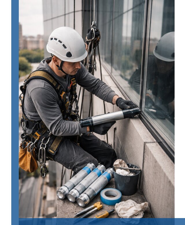 Герметизация стыков витража в Ставрополе для герметичных фасадов