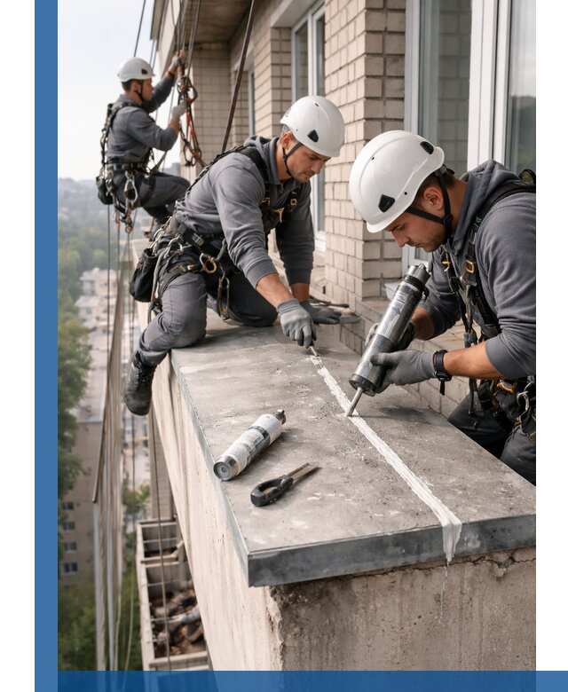 Герметизация балконного козырька в Ставрополе профессионально