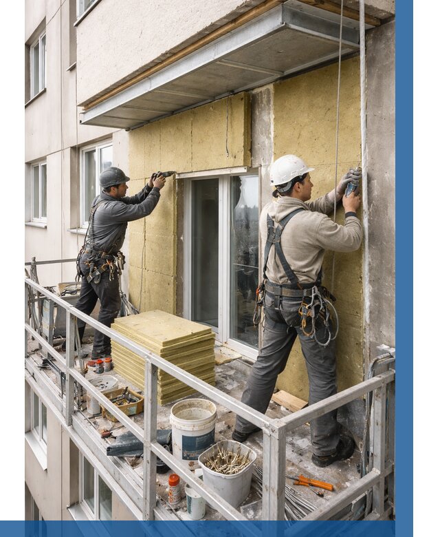 Утепление балкона снаружи в Ставрополе от 1661 р. под ключ ВЫСОТНИК-Ств