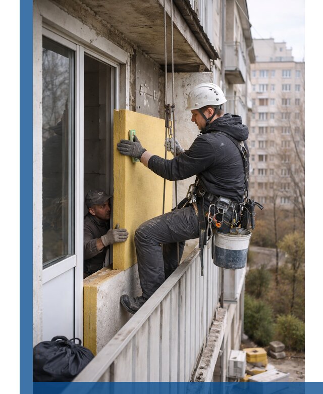 Профессиональное утепление балкона снаружи в Ставрополе под ключ
