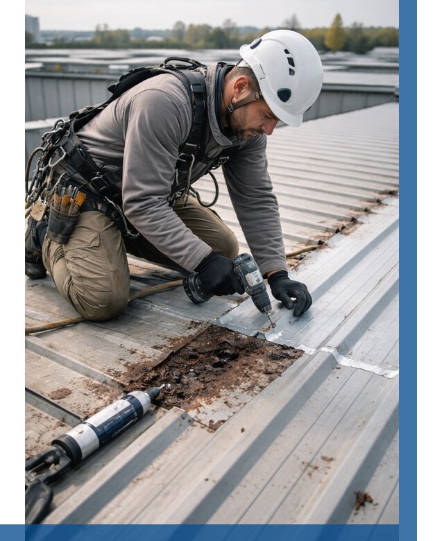 Ремонт профнастила на кровле в Ставрополе от 727 р. | ВЫСОТНИК-Ств