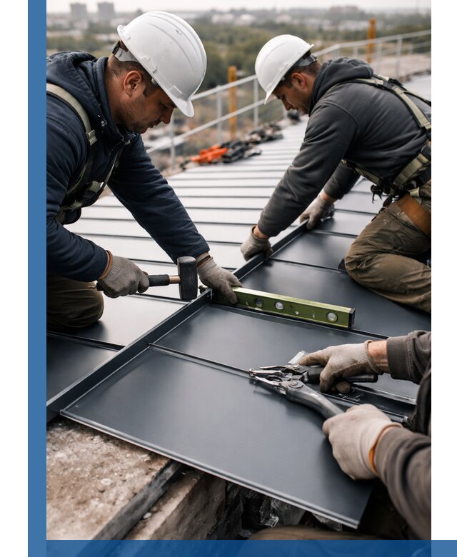 Монтаж фальцевой кровли в Ставрополе для промышленных зданий