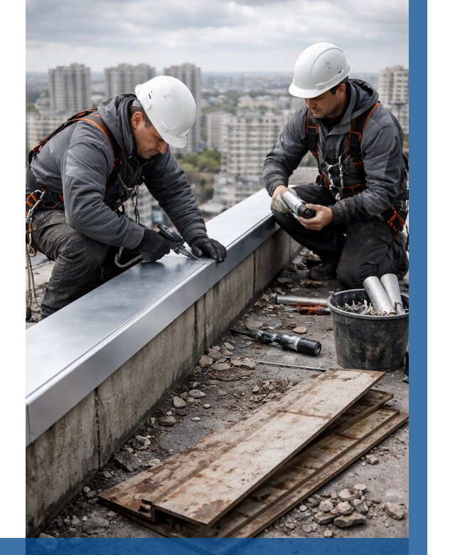 Замена парапетных крышек под ключ в Ставрополе от 1246 р. | ВЫСОТНИК-Ств