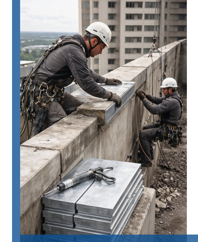 Замена парапетных крышек и установка новых в Ставрополе