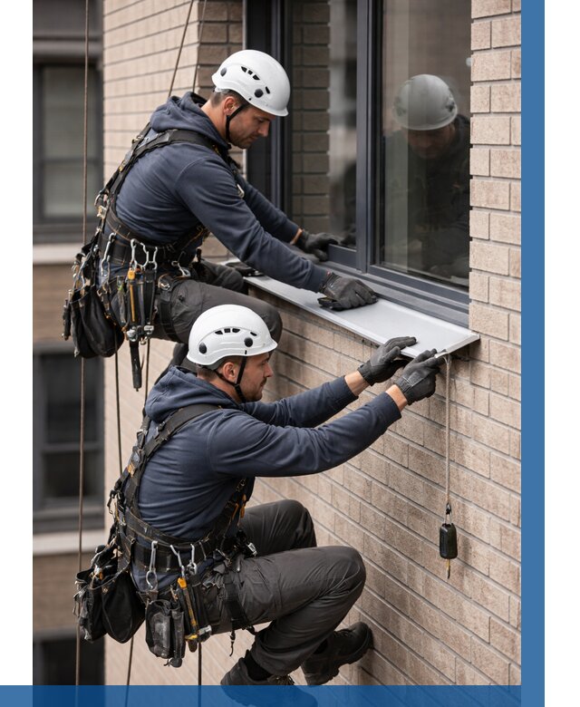 Монтаж оконных отливов под ключ в Ставрополе от 3634 р. | ВЫСОТНИК-Ств