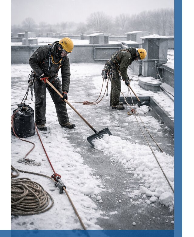 Очистка крыши от снега в Ставрополе от 7788 р. | ВЫСОТНИК-Ств