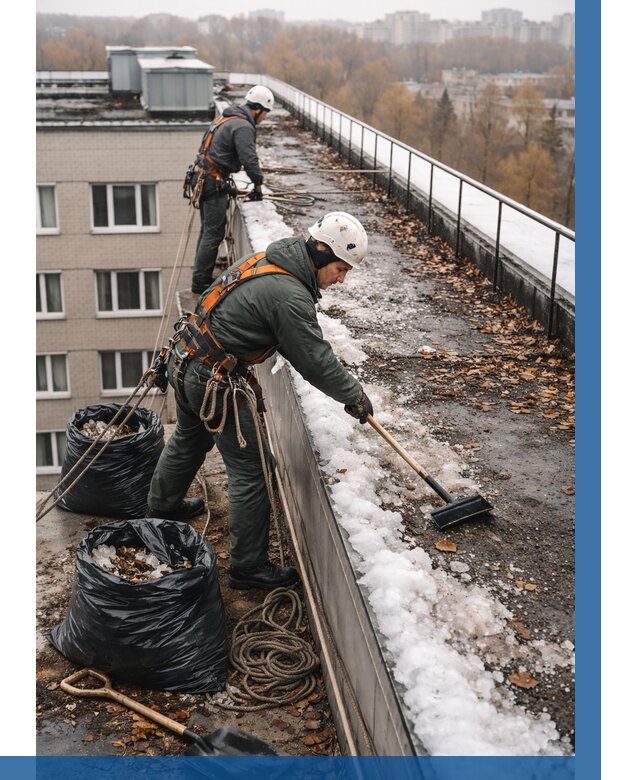 Очистка кровли по периметру в Ставрополе от 571 р. | ВЫСОТНИК-Ств