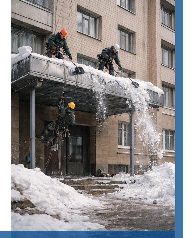 Очистка козырьков от снега в Ставрополе от 3634 р. | ВЫСОТНИК-Ств