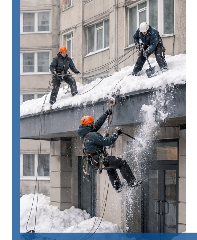 Безопасная очистка навесов от снега в Ставрополе круглогодично