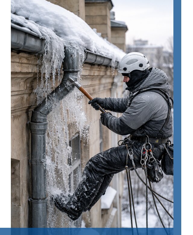 Очистка водостоков от льда в Ставрополе от 3634 р. | ВЫСОТНИК-Ств