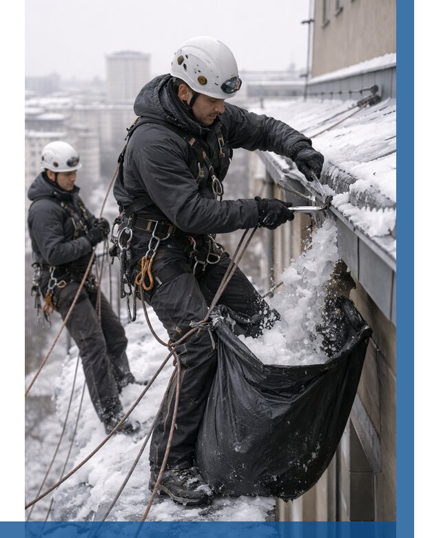 Аварийная очистка крыши в Ставрополе под ключ от 312 р. | ВЫСОТНИК-Ств