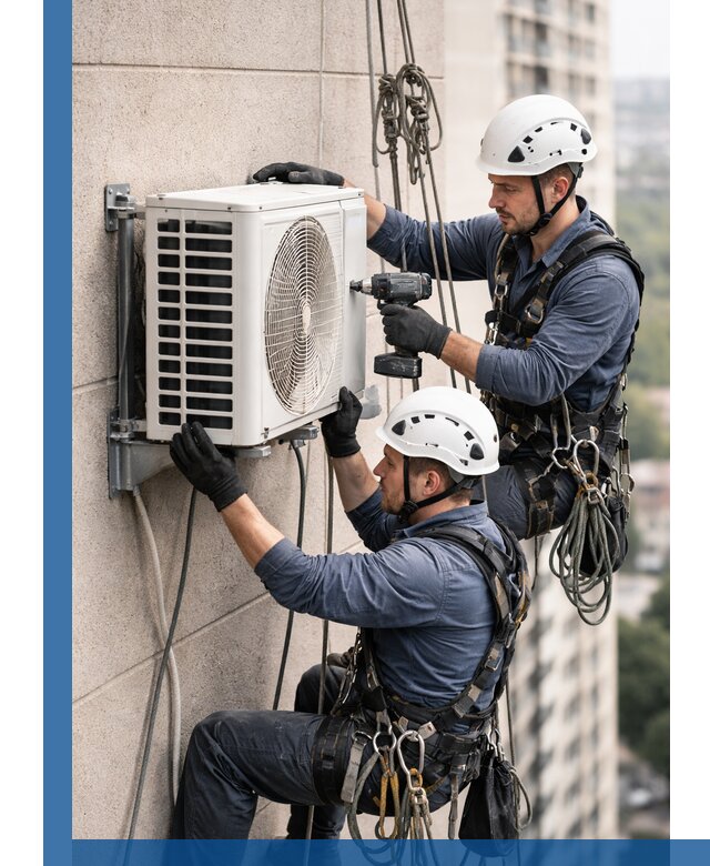 Монтаж внешнего блока кондиционера в Ставрополе установка и крепление