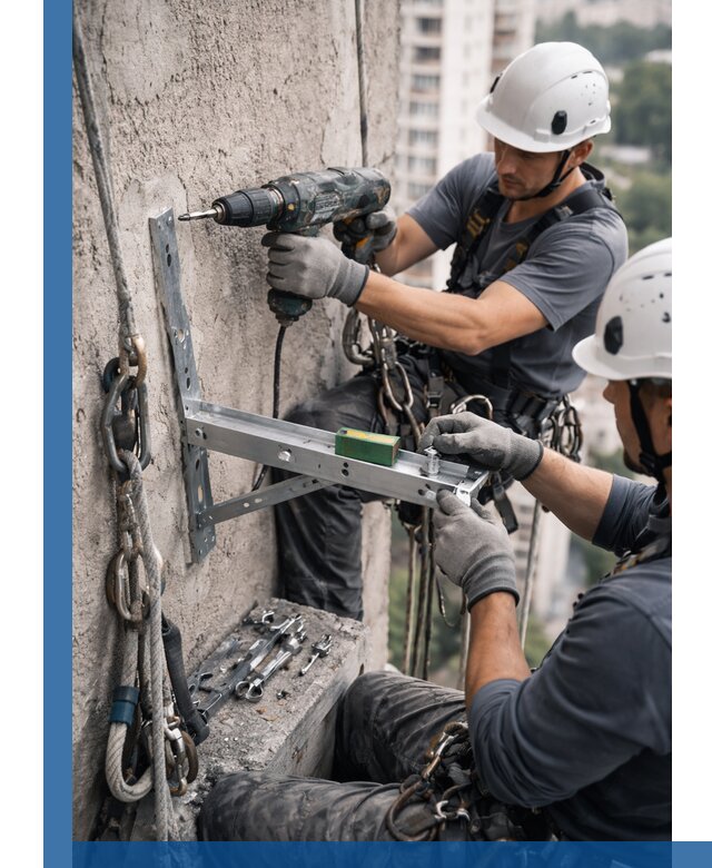 Установка кронштейнов кондиционера и крепежа в Ставрополе