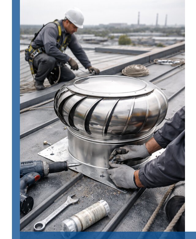 Установка дефлекторов на кровле в Ставрополе профессионально