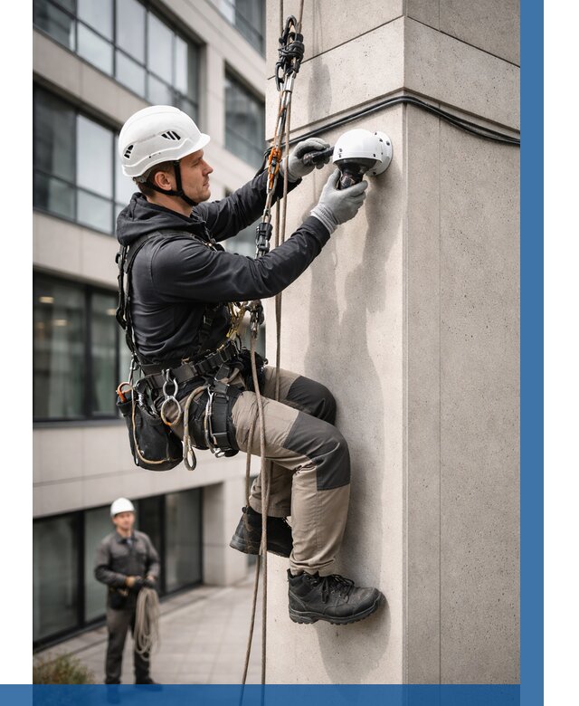 Монтаж камер видеонаблюдения на фасаде в Ставрополе от 8826 р.-ВЫСОТНИК-Ств