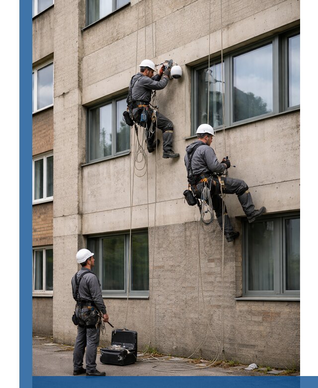 Монтаж фасадных камер видеонаблюдения в Ставрополе под ключ