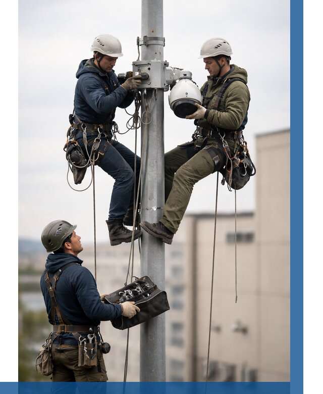 Установка видеокамер на мачте в Ставрополе от 8826 р. | ВЫСОТНИК-Ств