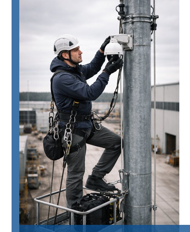 Профессиональная установка видеокамер на мачте в Ставрополе