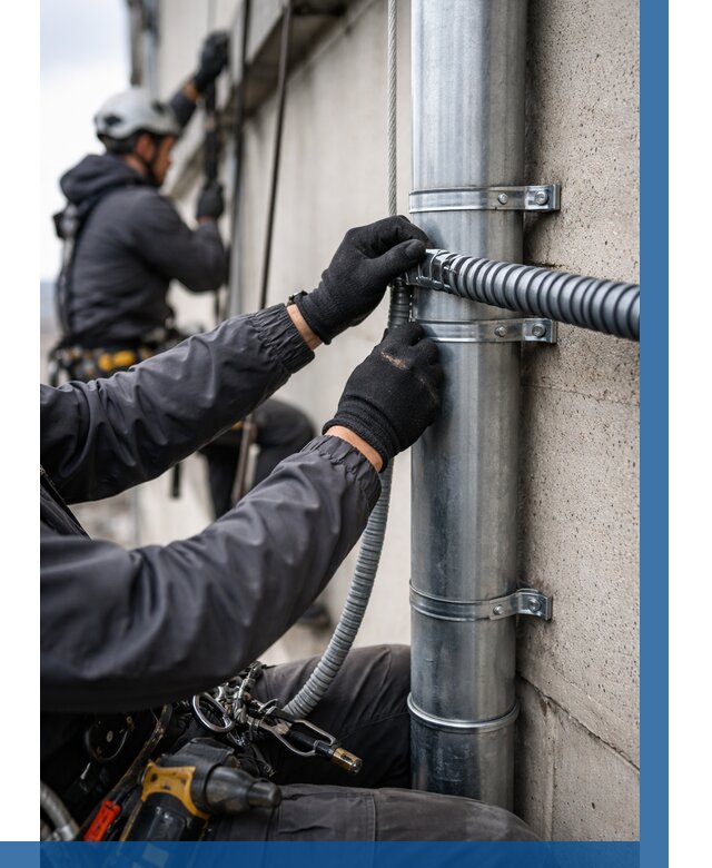 Монтаж гофры для кабеля в Ставрополе от 312 р. | ВЫСОТНИК-Ств