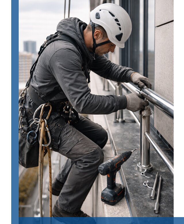 Монтаж ограждений на высоте в Ставрополе для зданий и конструкций