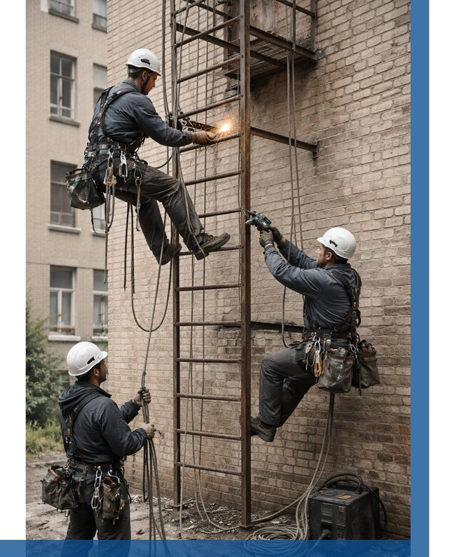 Ремонт пожарной лестницы в Ставрополе от 7788 р. | ВЫСОТНИК-Ств