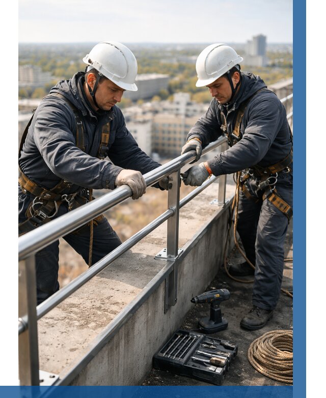 Монтаж перил на высоте в Ставрополе от 2596 р. | ВЫСОТНИК-Ств