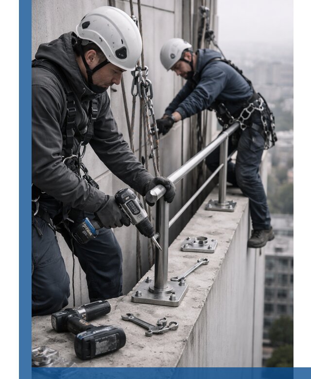 Монтаж перил на высоте в Ставрополе для жилых и промобъектов