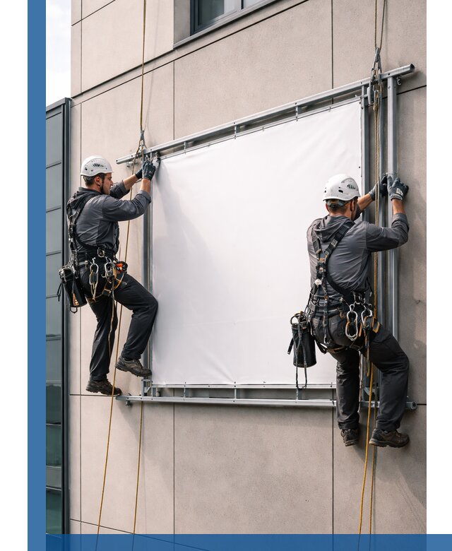 Монтаж наружной рекламной вывески в Ставрополе под ключ