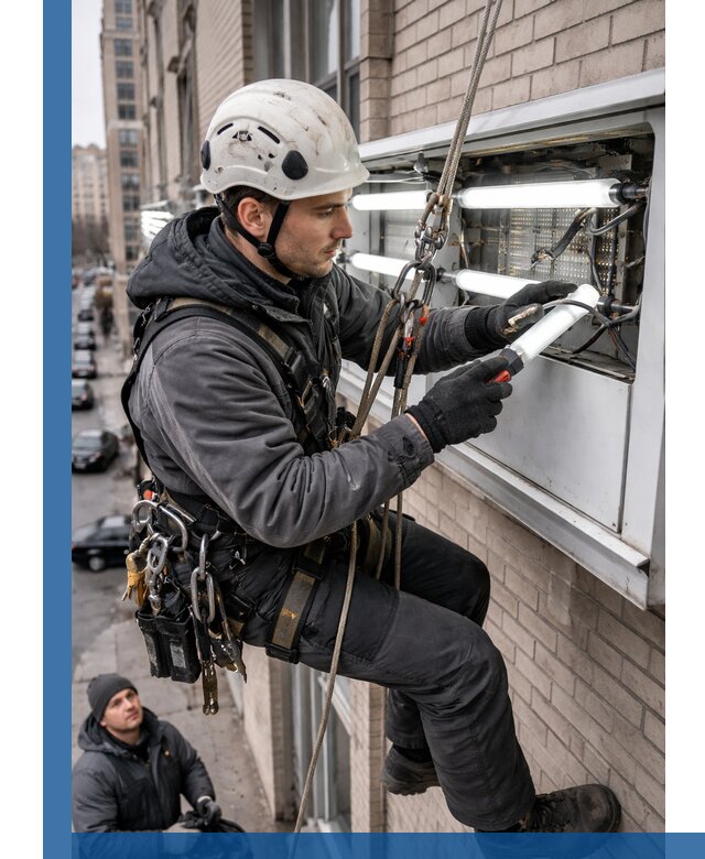 Профессиональная замена ламп в наружной вывеске в Ставрополе