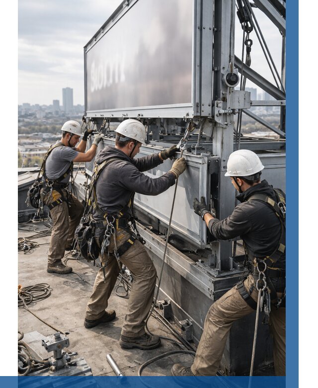 Монтаж крышной рекламной конструкции в Ставрополе от 62304 р.|ВЫСОТНИК-Ств