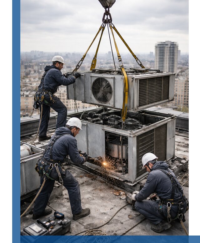 Демонтаж крышной установки в Ставрополе любой сложности