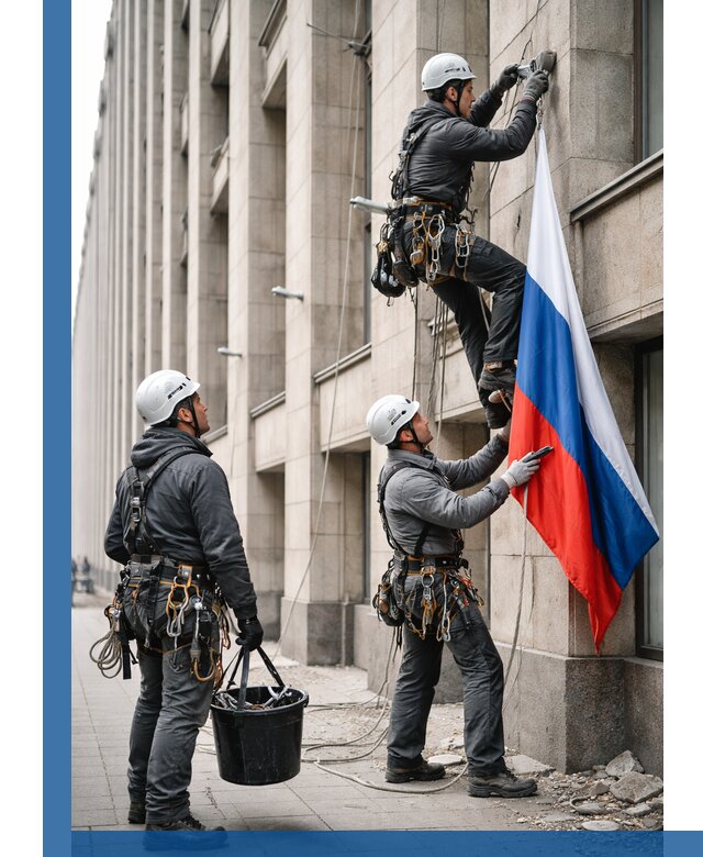 Профессиональная установка флагов на фасаде в Ставрополе