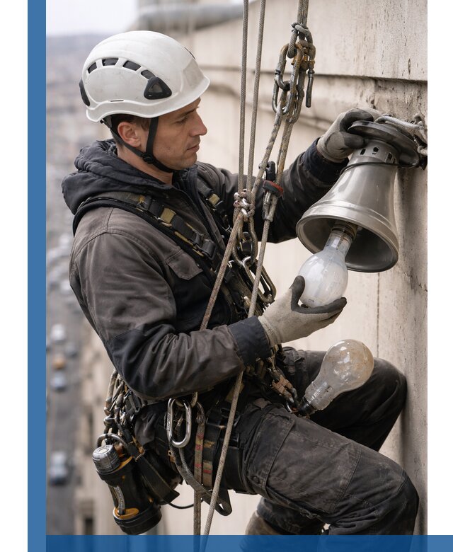 Замена ламп на высоте в Ставрополе профессионально и быстро